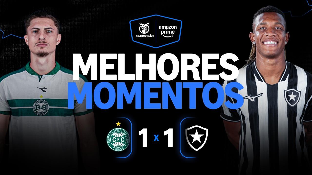 VÍDEO | Gols e melhores momentos de Coritiba 1x1 Botafogo no Couto Pereira