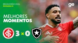 VÍDEO | Gols e melhores momentos de Internacional 3x0 Botafogo pelo Brasileirão-2026