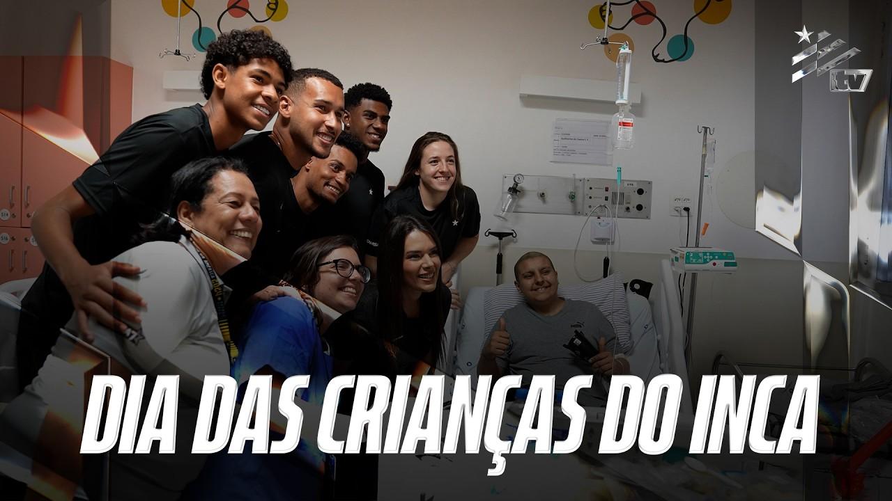 Jogadores representam o Botafogo na visita do Dia das Crianças do INCA; Gabriel Batista: 'Vou levar para o resto da vida'