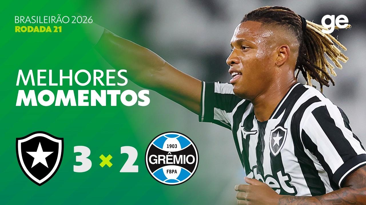 Botafogo vence Grêmio, encerra jejum e ganha fôlego no Brasileirão