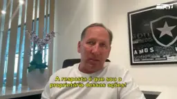 Textor diz que 'milhões de torcedores' confiam nele e não desiste do Botafogo: 'GDA é só credora. Clube social não tem a menor condição de gerir futebol'