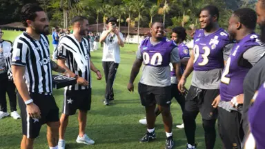 CEO do Botafogo destaca aproximação com NFL após Ravens treinarem no CT: ‘Processo de internacionalização’ CEO do Botafogo destaca aproximação com NFL após Ravens treinarem no CT: ‘Processo de internacionalização’