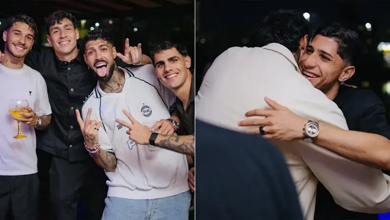 Barboza é surpreendido com festa de despedida, e jogadores de Botafogo e Fluminense comparecem; veja fotos