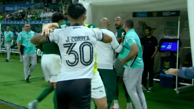 Dublador revela falas de Marlon Freitas em confusão em Palmeiras x Botafogo: 'Tem que me respeitar, seu otário'