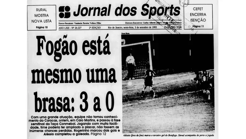 Botafogo revive memórias da Conmebol 93 contra o Caracas