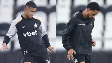 Com retorno de Justino, Botafogo faz treino noturno sob chuva no Nilton Santos; Vitinho participa após sair com dores no joelho Com retorno de Justino, Botafogo faz treino noturno sob chuva no Nilton Santos; Vitinho participa após sair com dores no joelho