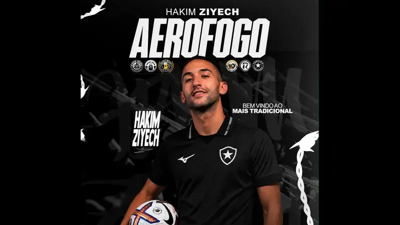 Torcidas do Botafogo organizam recepção a Hakim Ziyech no Galeão