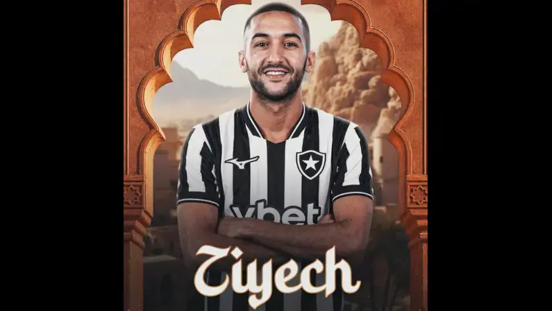 BOTAFOGO ANUNCIA CONTRATAÇÃO DE HAKIM ZIYECH ATÉ 2028: 'A ESTRELA ME GUIOU ATÉ AQUI'