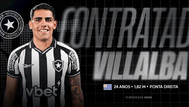 BOTAFOGO ANUNCIA LUCAS VILLALBA COMO PRIMEIRO REFORÇO PARA 2026, COM CONTRATO DE QUATRO ANOS