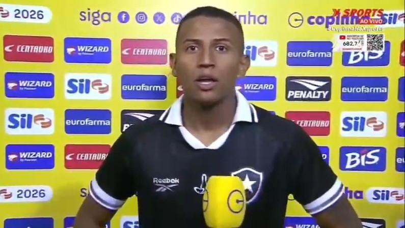 Kauan Toledo resume sentimento: 'Peço desculpas a todos os torcedores do Botafogo. Nossa equipe deu o máximo'