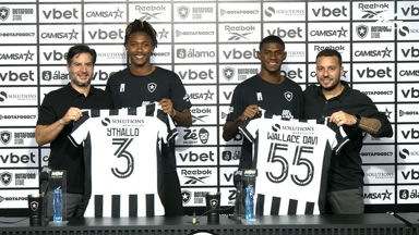 Dirigentes do Botafogo dão boas-vindas e confiam em sucesso de Wallace Davi e Ythallo: 'Vão ser uma grata surpresa' Dirigentes do Botafogo dão boas-vindas e confiam em sucesso de Wallace Davi e Ythallo: 'Vão ser uma grata surpresa'