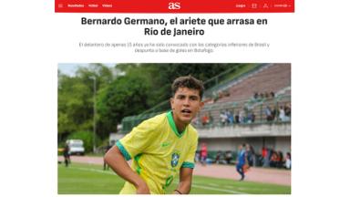 Artilheiro na base do Botafogo é destaque em jornal da Espanha Artilheiro na base do Botafogo é destaque em jornal da Espanha