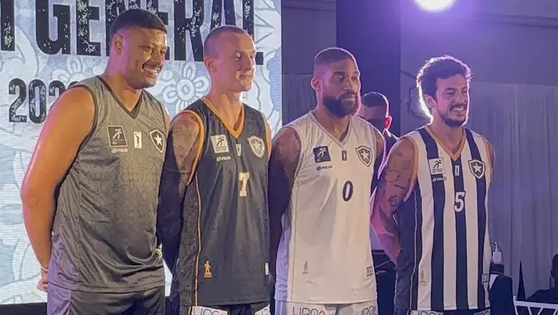 Botafogo lança novos uniformes do basquete com festa em General Severiano
