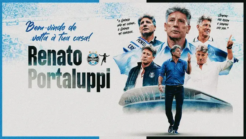 Renato Gaúcho retorna ao Grêmio para sua quinta passagem como técnico