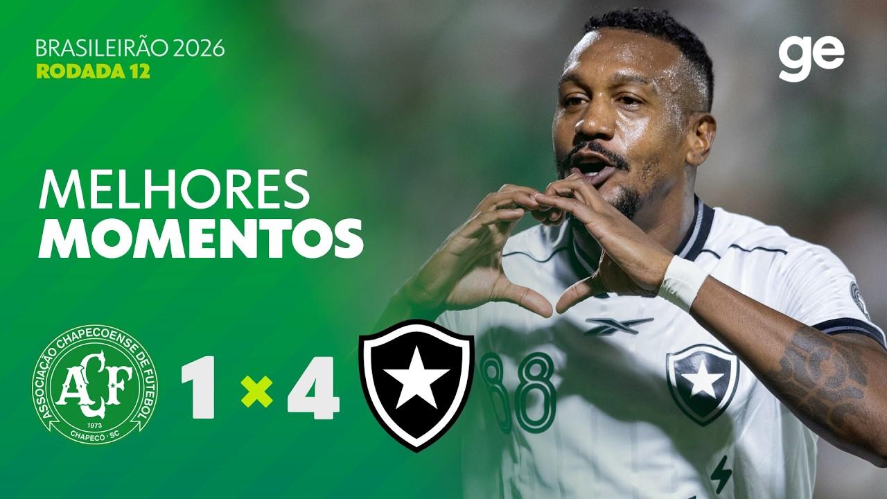 VÍDEO | Gols e melhores momentos da goleada do Botafogo sobre a Chapecoense pelo Brasileirão